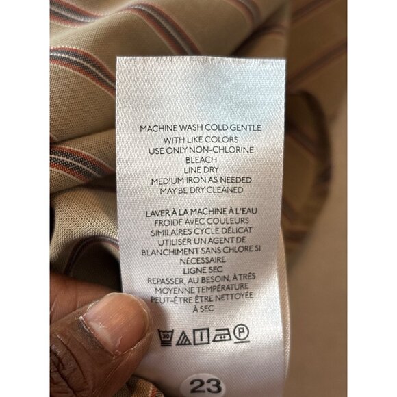 Vintage Pilcro Beige & Red Striped Button-Up Shirt - Picture 13 of 14